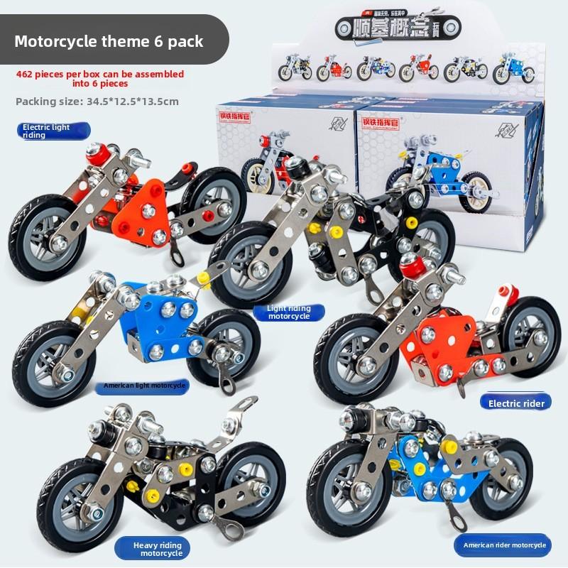 Childrens Diy Metal Assembly Kit With Offroad Motorcycle Model For Educational Play