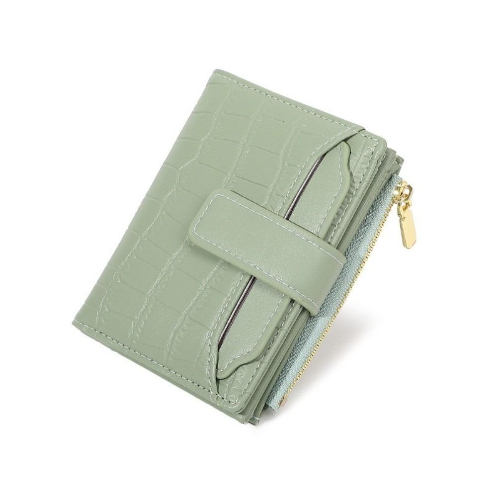Two-fold Women Short Wallet Solid Color PU Card Bag Versatile Folding Wallet  Shopping