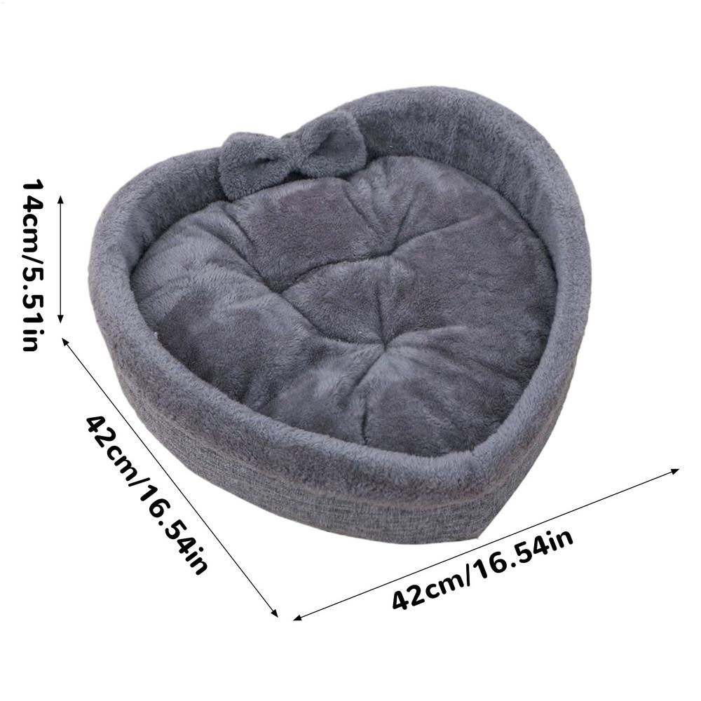 

Cat Bed Heart-shaped Plush Kitten Nest Winter Dog Bed For Dormitory Apartment Living Room Outdoors Bedroom Balcony Indoors