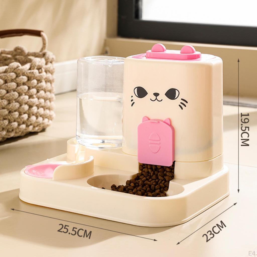 2 In 1 Automatic Pet Feeder Cats Water Container Cat Food Bowl for Small Dogs
