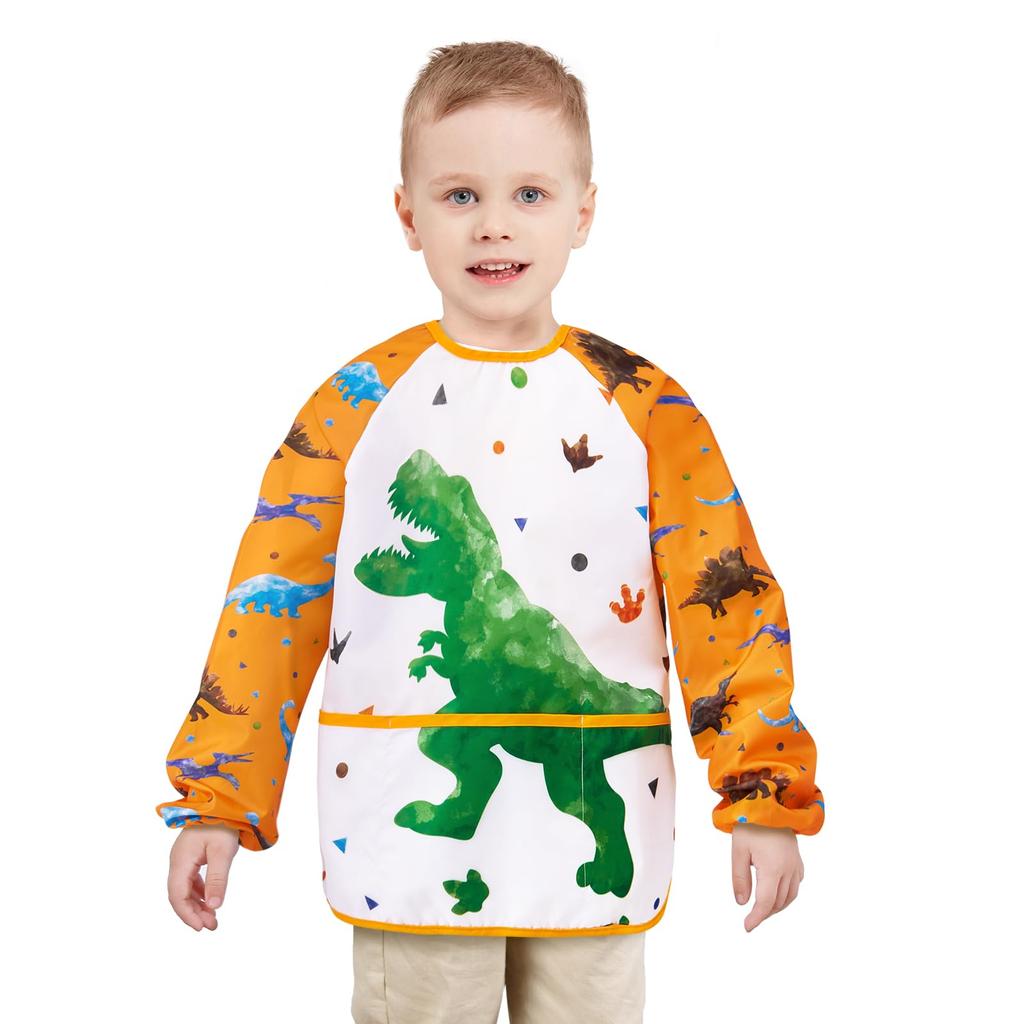 Art Smock For Kids Aprons For Boys And Girls Waterproof Toddler Art Smock Painting For Children With Long Sleeve And 3 Pockets