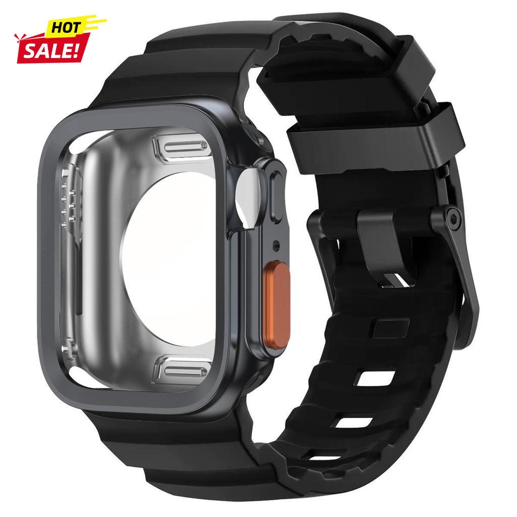 Silikonband + TPU-Hülle für Apple Watch 11 10 46mm Ultra 3 2 49mm SE3 SE2 44mm 45mm Armband für iWatch 11 10 9 Ultra 8 7 SE 6 5 4