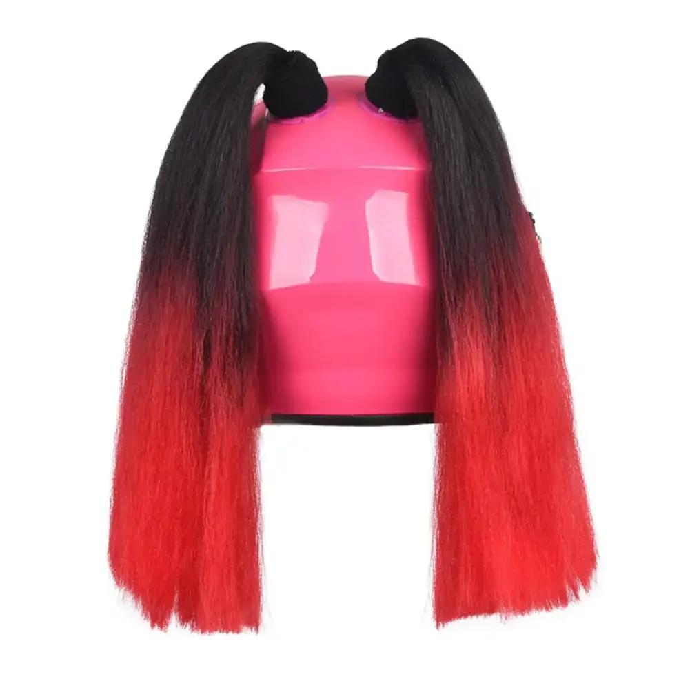 2Pcs Motorcycle Helmet Braids Wig Multicolor Loose Wig Ponytail Braid Motorbike Helmet Pigtails Decoration For Women Children