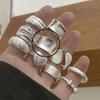 925 Sterling Silver Rings for Women Couple Minimalist Handmade Simple Shinning Inter Ring Set Party Jewelry Gift Prevent Allergy