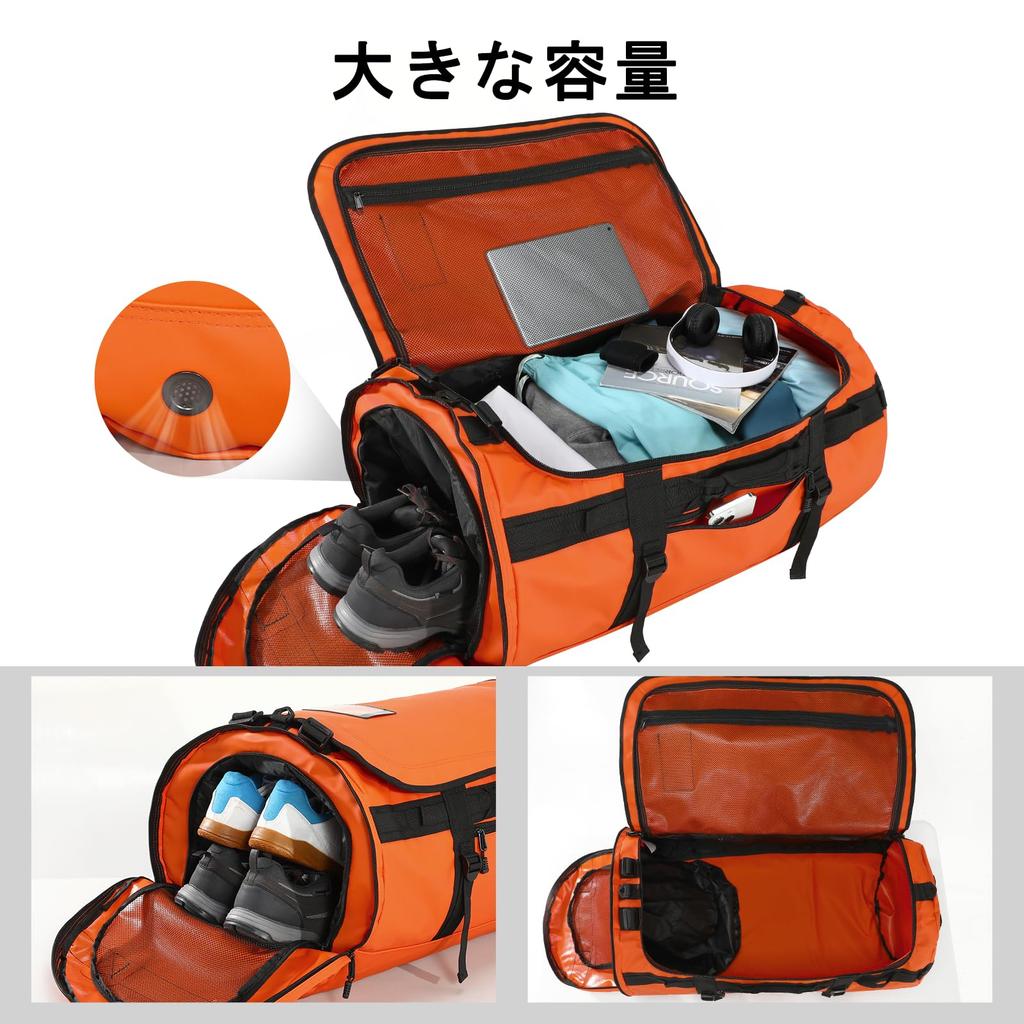 MIER Large Outdoor Duffel Backpack with Shoe Convertible 45L Capacity Compartment, Backpack, Waterproof,