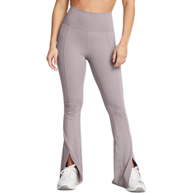 Under Armour Meridian UA Kick Flare Pants Solid Quick-Dry Elastic Mid-Waist Flared Casual Pants Women pants Lithe-Gray 1386623-015