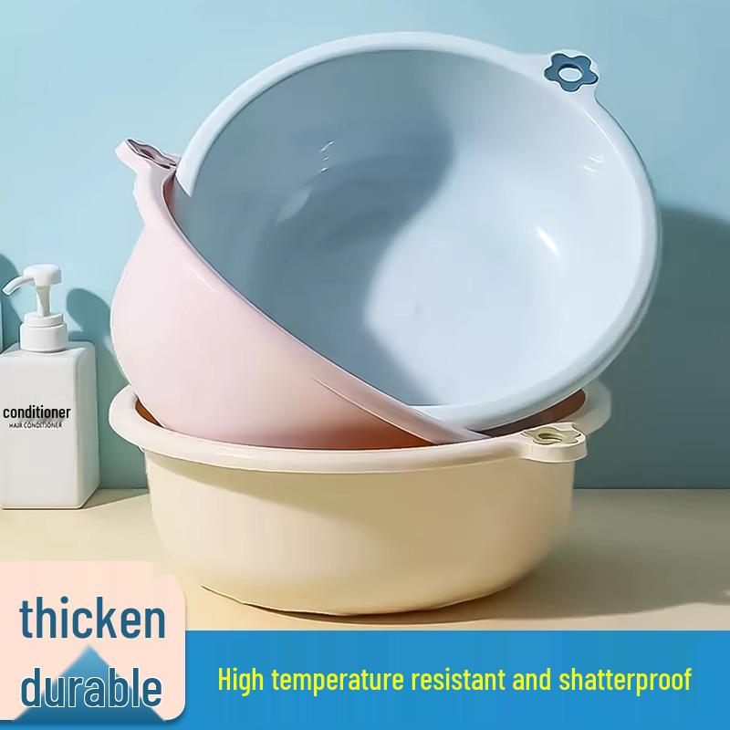 Durable Large Plastic Basin for Laundry, Washing Feet, Face, Vegetables - Ideal for Dorms & Homes