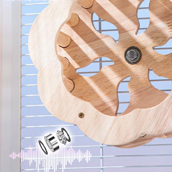 Wooden Bird Perch Toy Interactive Spinning Wheel Parakeet Perch Rotating Wheel Bird Cage Toy for Cockatiels Conures Enrichment And Exercise