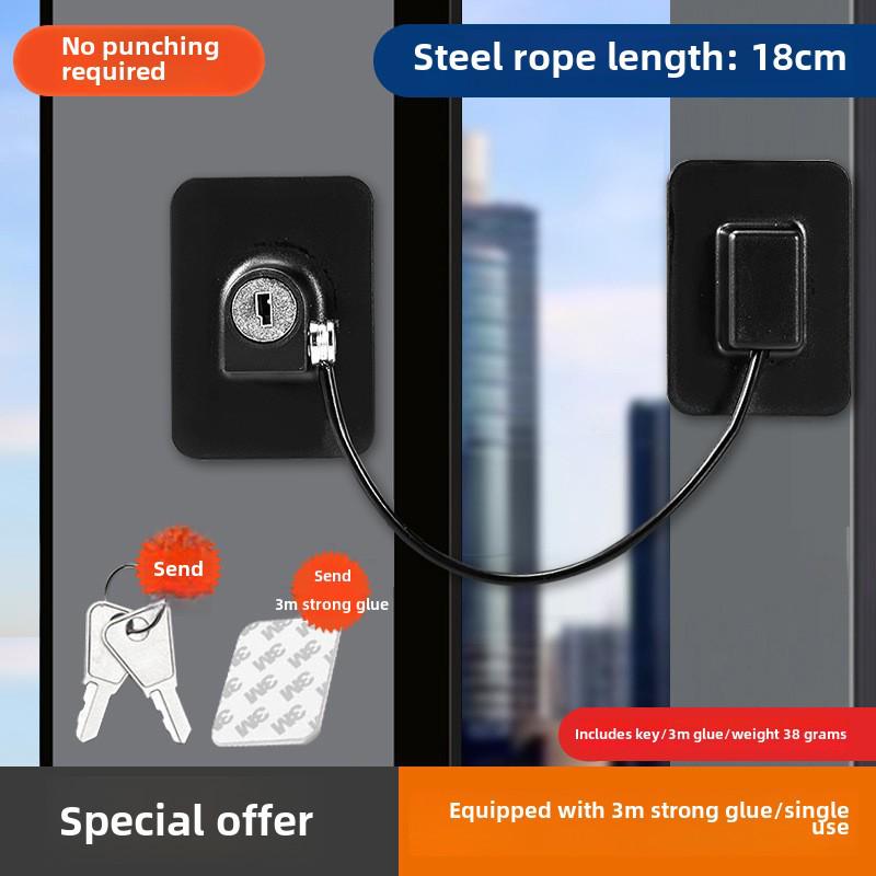 

Window Safety Lock Chain: Ventilation, Anti-Theft, In/Out Opening, Child Secure.