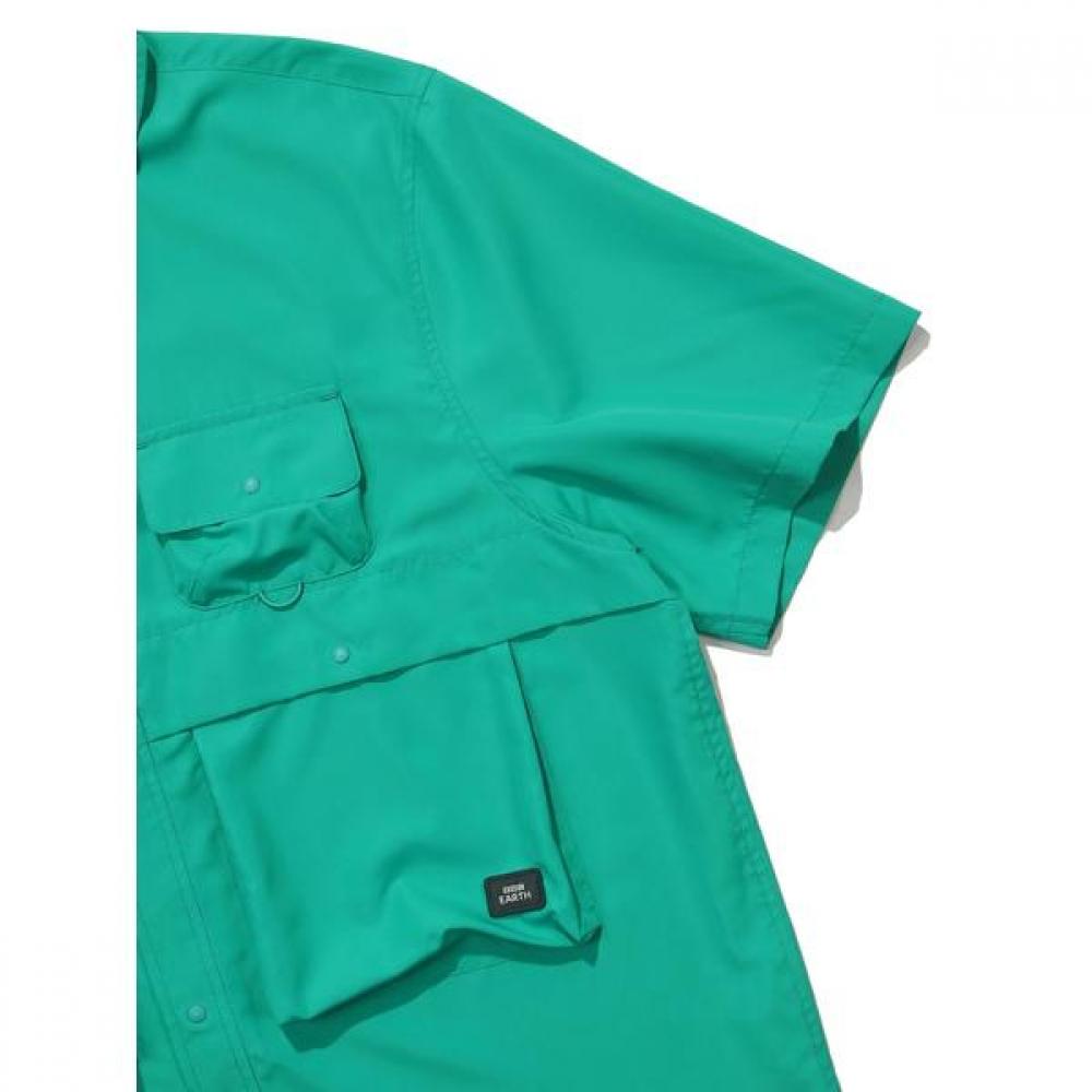 Utility Short Sleeve Shirt  Green  Model  24ss