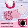 4/8 Pcs Woven Cotton Drink Coasters Non-Slip Base Absorbent Coasters  Kitchen Accessories