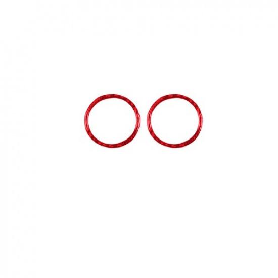 2pcs Red Carbon Fiber Car Side AC Air Vent Frame Cover For BMW Mini Cooper 07-10