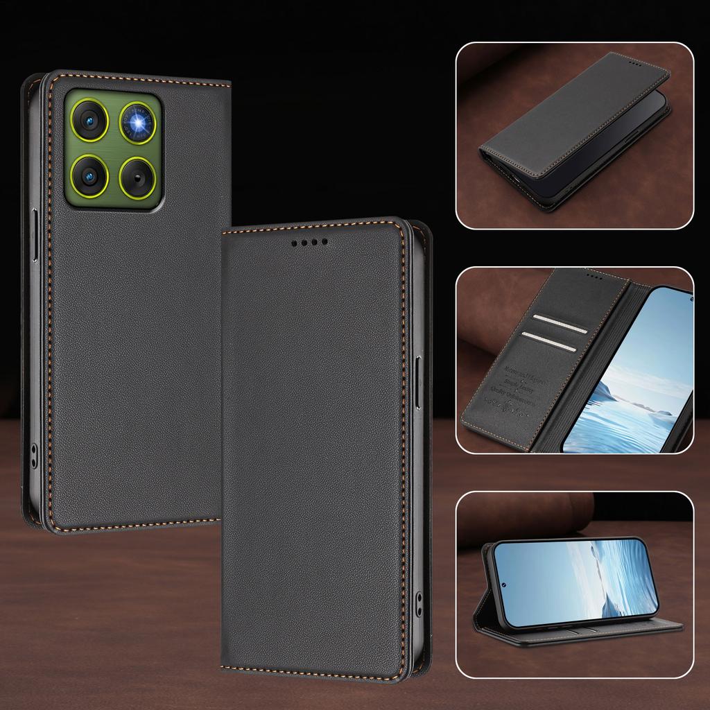 Flip Leather Protective Case For Moto Edge 70 60 Fusion Ultra Pro Neo Stylus, Wallet Card Slot Kickstand Anti Fall Shell