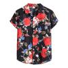Men's Hawaiian Style Short Sleeve Shirt Button Down Floral Print Casual Summer Beach Shirt Lightweight Breathable Fabric