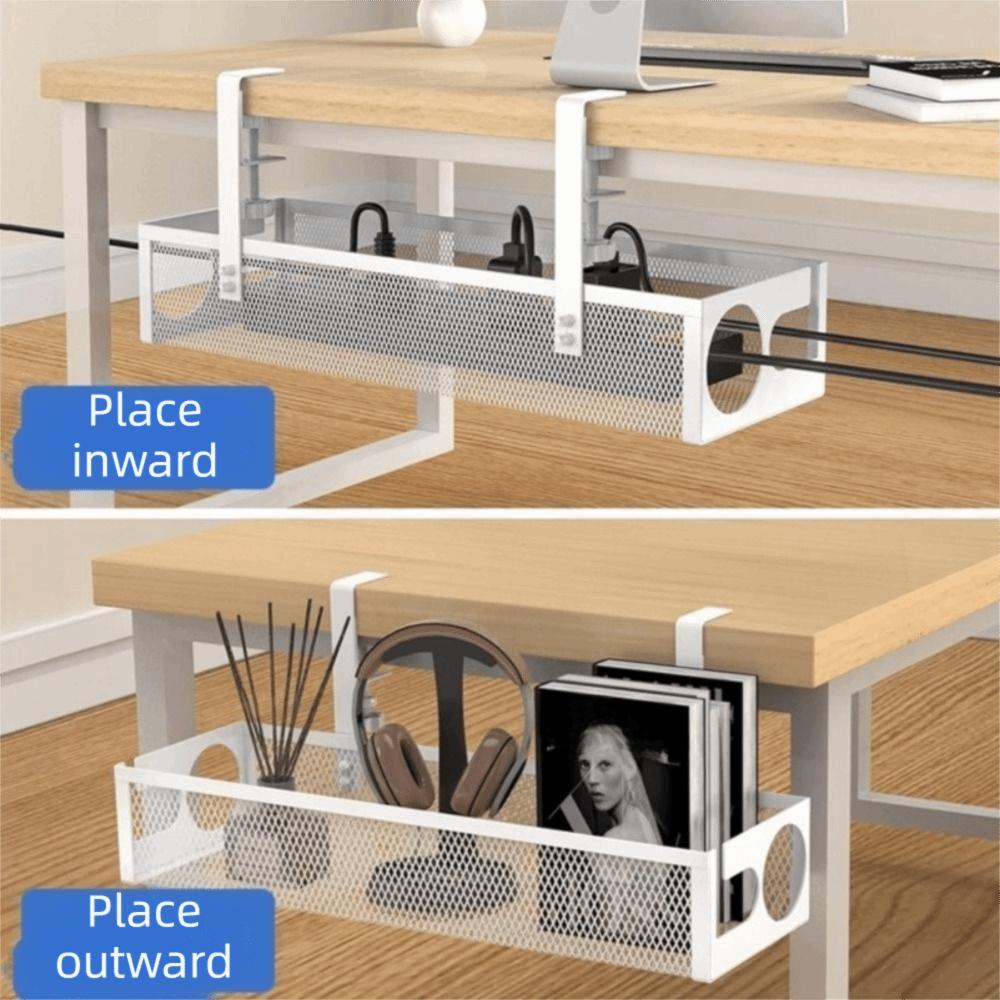 Space Saving Under Desk Wire Management Tray No Drilling Data Wire Storage Rack  for  Home