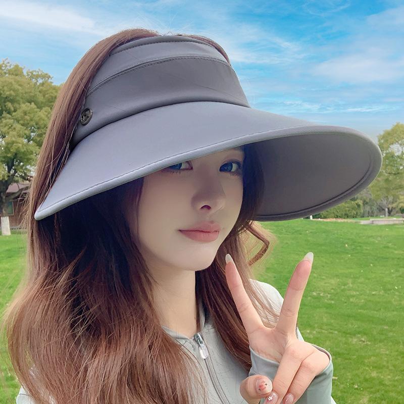 

Sunscreen hat 2025 new summer enlarged brim anti-ultraviolet empty top sun hat cover full face sun hat Adjustable