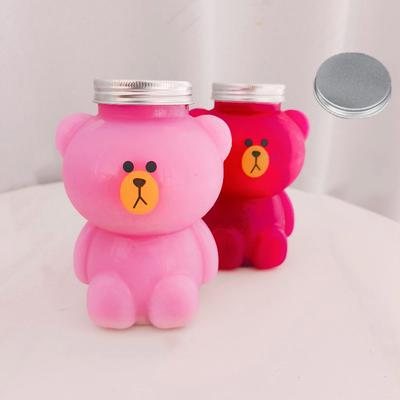 Kawaii Small Bear Water Bottles For Milk Tea Coffee Juice Portable Drinking Cup Home Transparent Juicing Beverage Drink Bottle