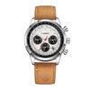 X-Geqck Three-Circle Luminous Waterproof Men'S Quartz Watch Light Luxury Gold-Brown Belt Multi-Function Chronograph Watch