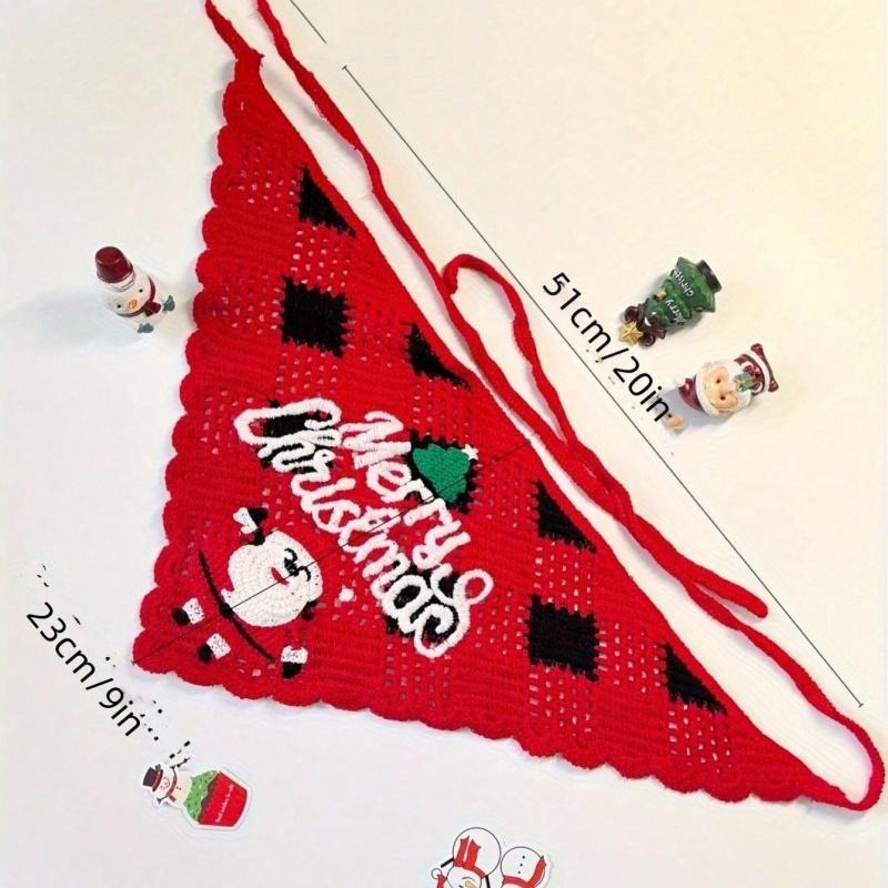 1PC Christmas Decorations, Vintage French Headscarves for Christmas, Triangular Headbands,handmade Crochet Art Style Headbands