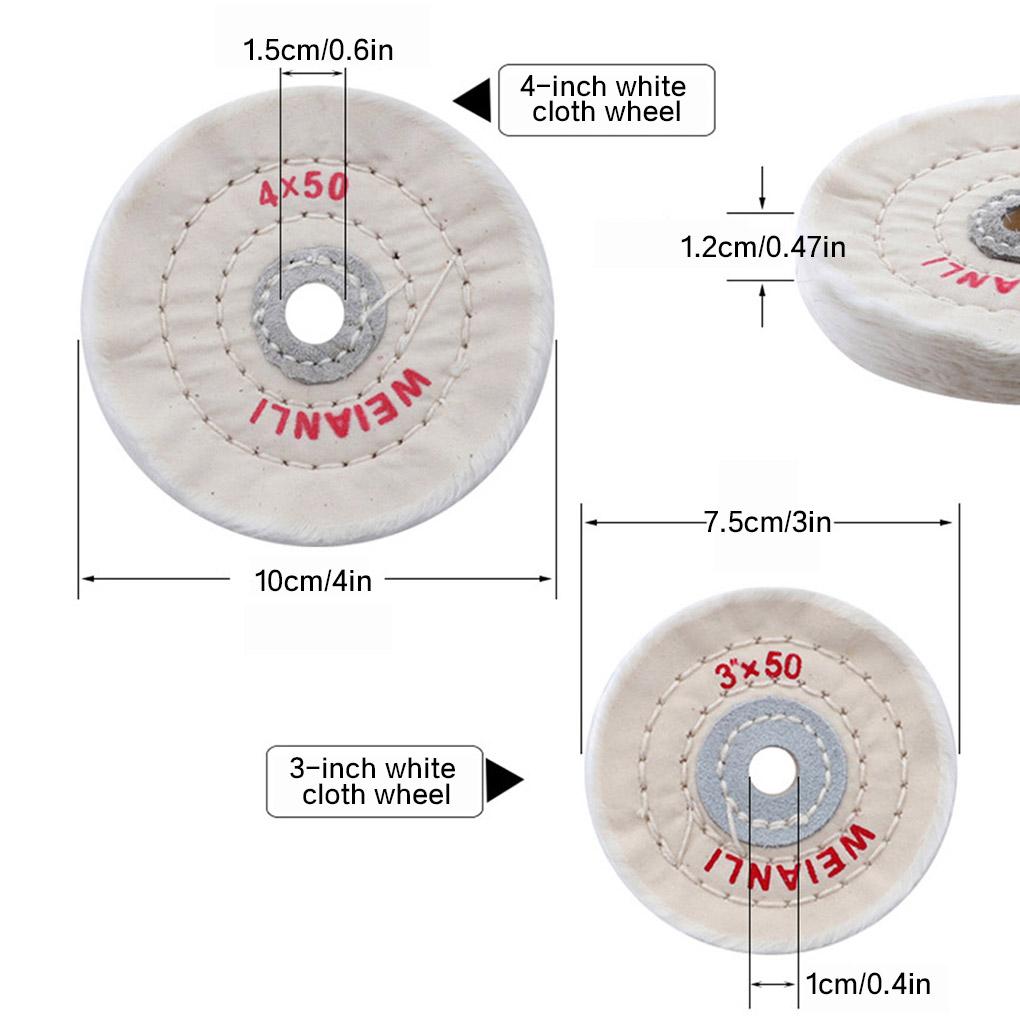 Jewelry Polishing Wheel Ceramic Car Body Burr-removal Rough Sanding Buffing Cloth Wheel 4 Inch 4pcs