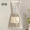 Elegant Prinsessförkläde Fläckbeständigt Blommigt Förkläde med Justerbara Band & Fickor Andningsbart Matlagnings Trädgårdsarbete Haklappsförkläde för Kvinnor
