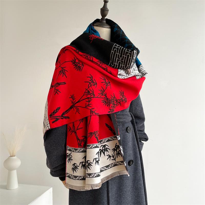 2024 Podzim/Zima Nová Imitace kašmíru Exteriér Teplý Kancelář Všestranný prodloužený silný šátek Klimatizace pro ženy