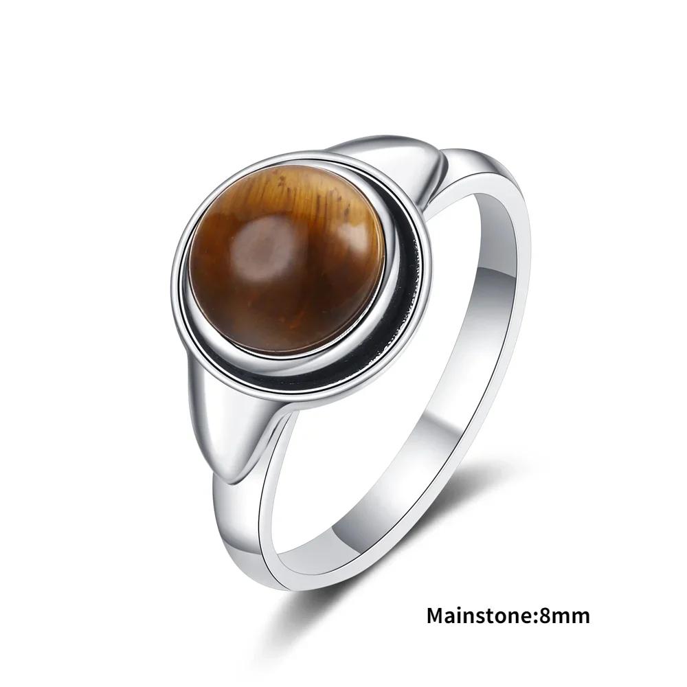High Quality Natural Tiger Eye Rings S Silver  Ring for Women Gifts Vintage Fine Wedding Party Ring Wholesale