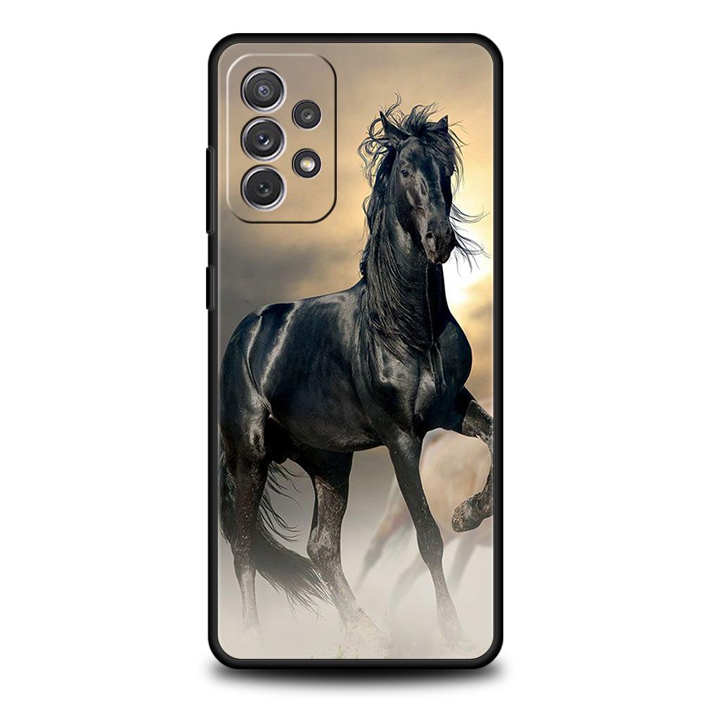 Horse Animal Silicone Case For Samsung Galaxy A32 A52 A13 A22 A72 A51 A71 A41 A11 A31 A21S 5G Luxury Phone Cover Shell Funda Bag