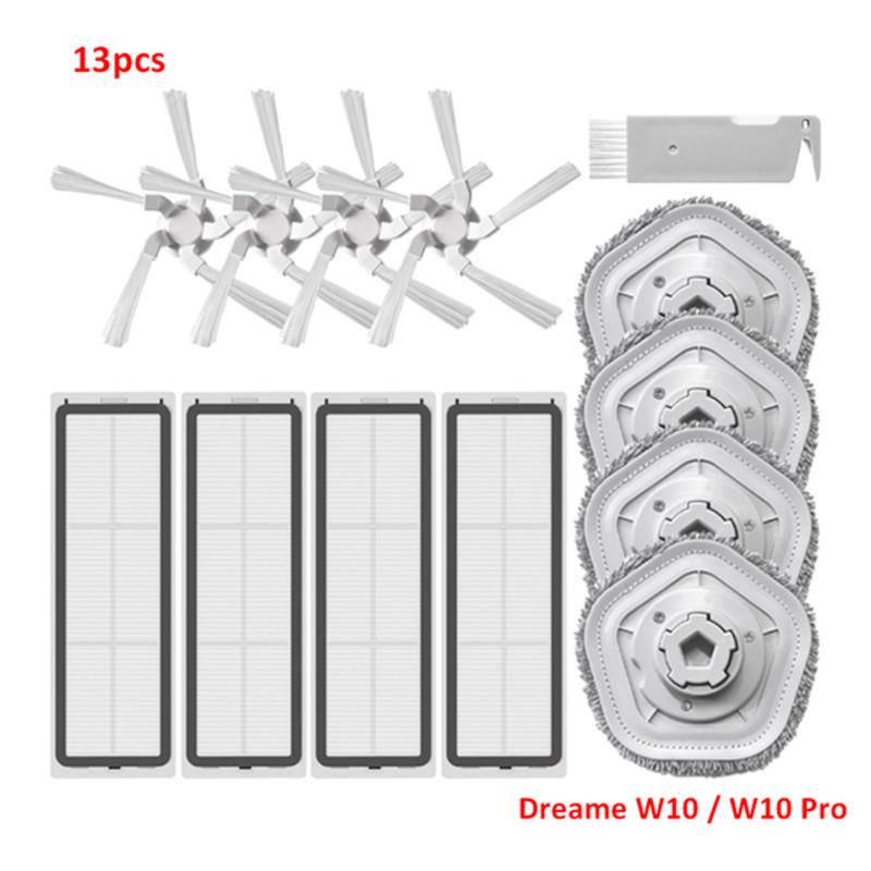 For Dreame Bot W10 RLS5C / W10 Pro Robot Vacuum Accessories Roller Main Brush Side Brush Filter Mop Dustbin Dust box Mop Holder Plate Bracket