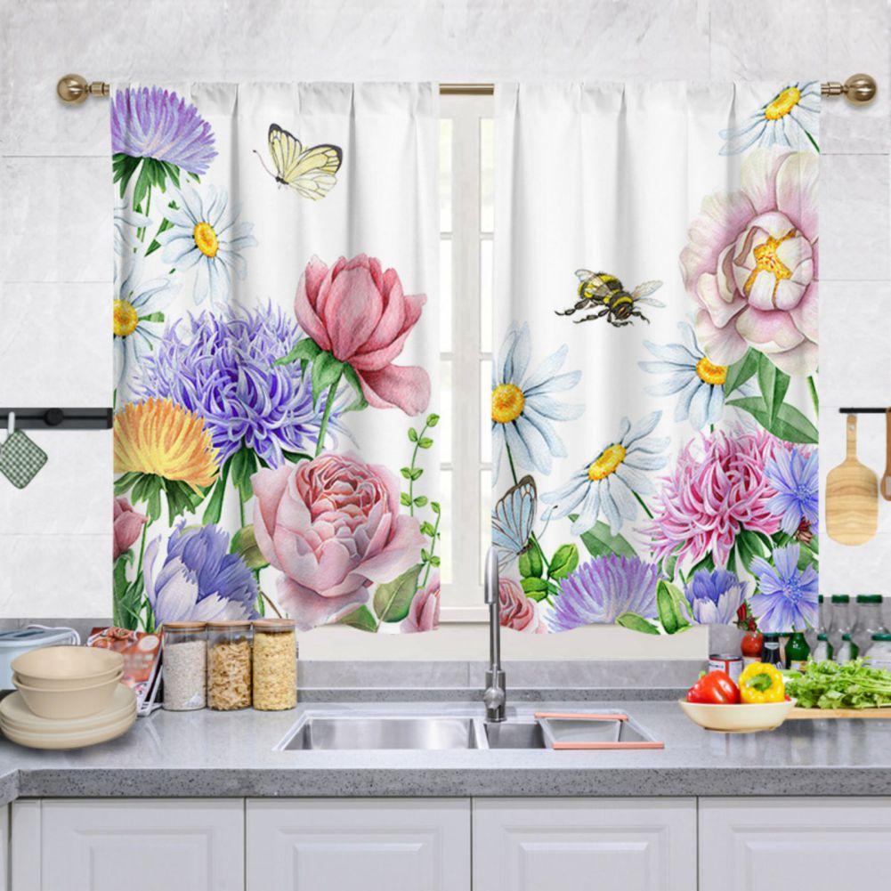 

Rod-through Curtains Printed Decoration Curtains 66*91cm