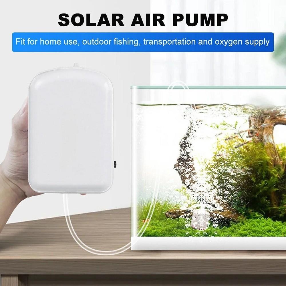 Solar Powered Aerator Pump With Rechargeable Battery For Fish Tanks And Outdoor Fishing