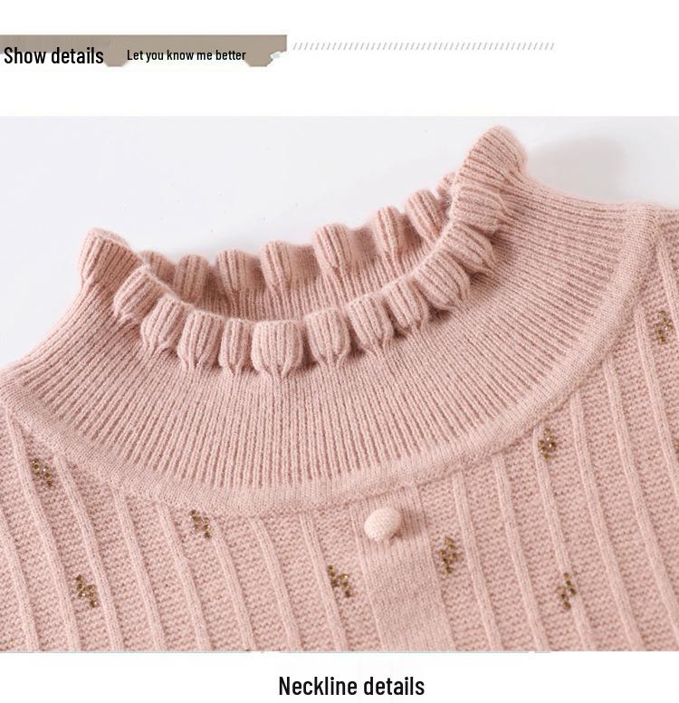 Mom's Autumn Style Elegant Half-High Collar Sweater for Middle-Aged and Elderly Women - Knitted Fall/Winter Inner Wear