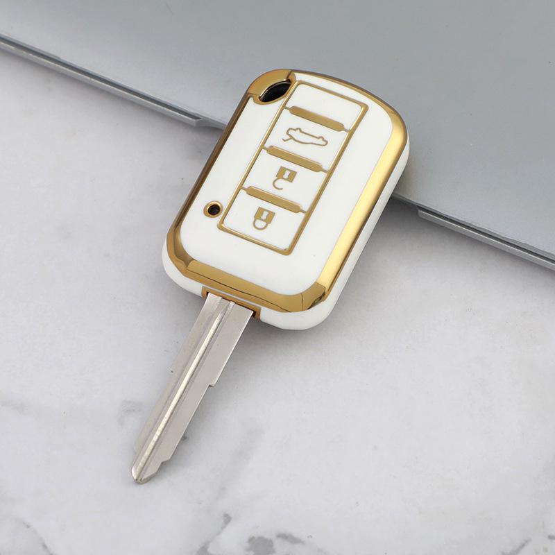 

Gold-Edged Soft Rubber Key Cover for Mitsubishi Cars