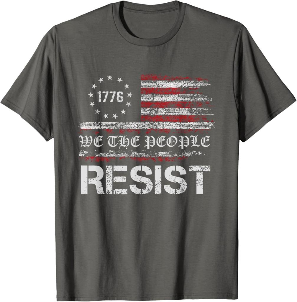 Maglietta Unisex Americana Vintage Resist Trump Protest Anti Politica