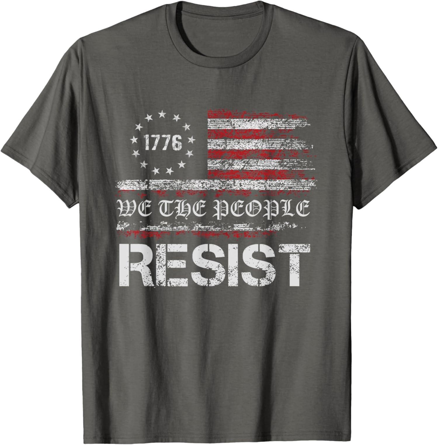 Vintage Resist Trump Protest Anti Political American Unisex T-Shirt S