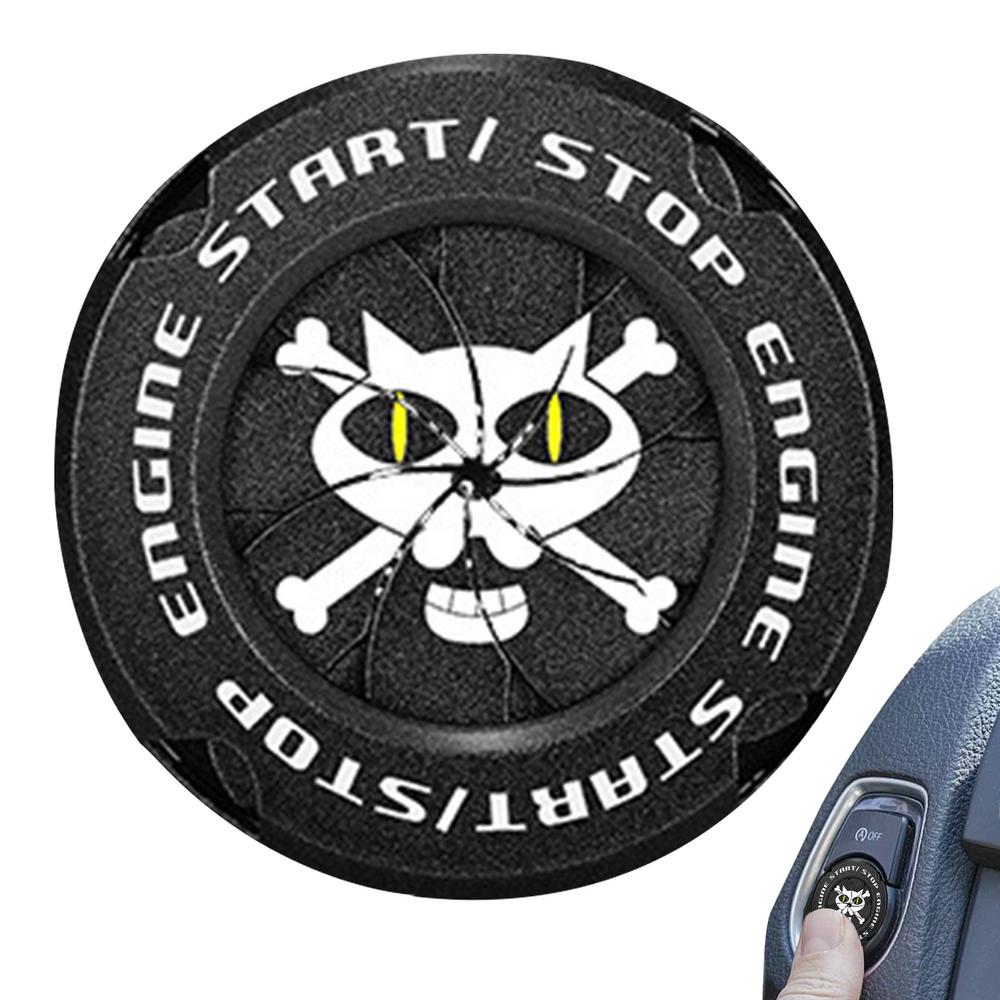 Truck Ignition Cover Engine Start Stop Button Cover Auto Engine Button Decor Cover Zinc Alloy Anti-Scratch For Truck Accessories