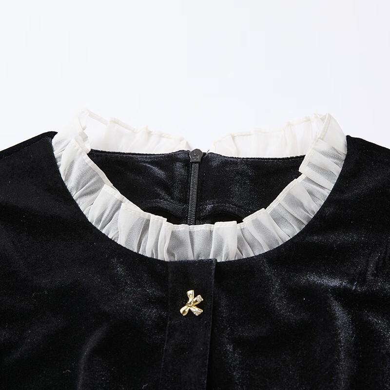 Xiangying French Hepburn Style Velvet Dress