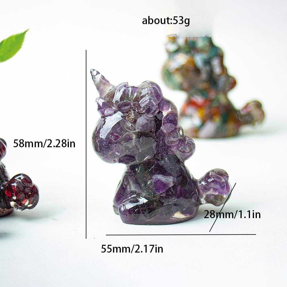 Unicorn Resin Figurine With Handcrafted Crystal Texture For Home Decor And Giftgiving