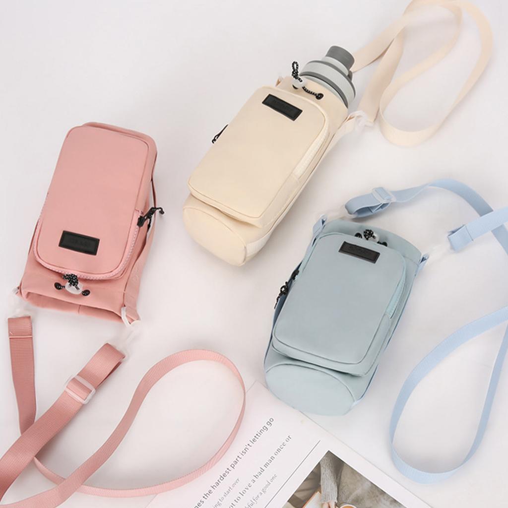 Tragbare Umhängetasche für Telefon und Wasserflasche Outdoor Wandern Radfahren Fitnessstudio Pendeln Verstellbarer Kordelzugbeutel