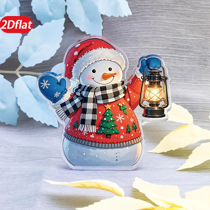 1pc Bohemian Snowman Acrylic Tabletop/ Desk Decor -inter Themed Snowman Figure with Home, Christmas Decoration, Minimalist Snowmen Statue 10*10cm