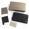 Great BVLGARI Purse Logo Metal Round Zip Long Wallet black leather mens Used