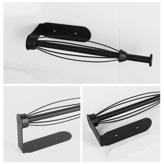 Wall-Mounted Paper Roll Holder Strong Load-bearing Waterproof Simple Installation Self-Adhesive Tissue Rack Paper Towel Holder