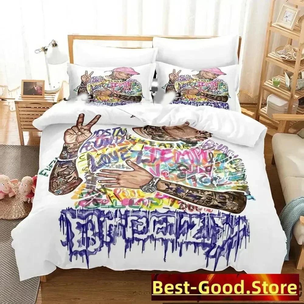 3D Print Chris Brown Bedding Set Duvet Cover Sheet Printed Bed Set Pillowcase Bed Full Queen King Size Comforter Bedroom