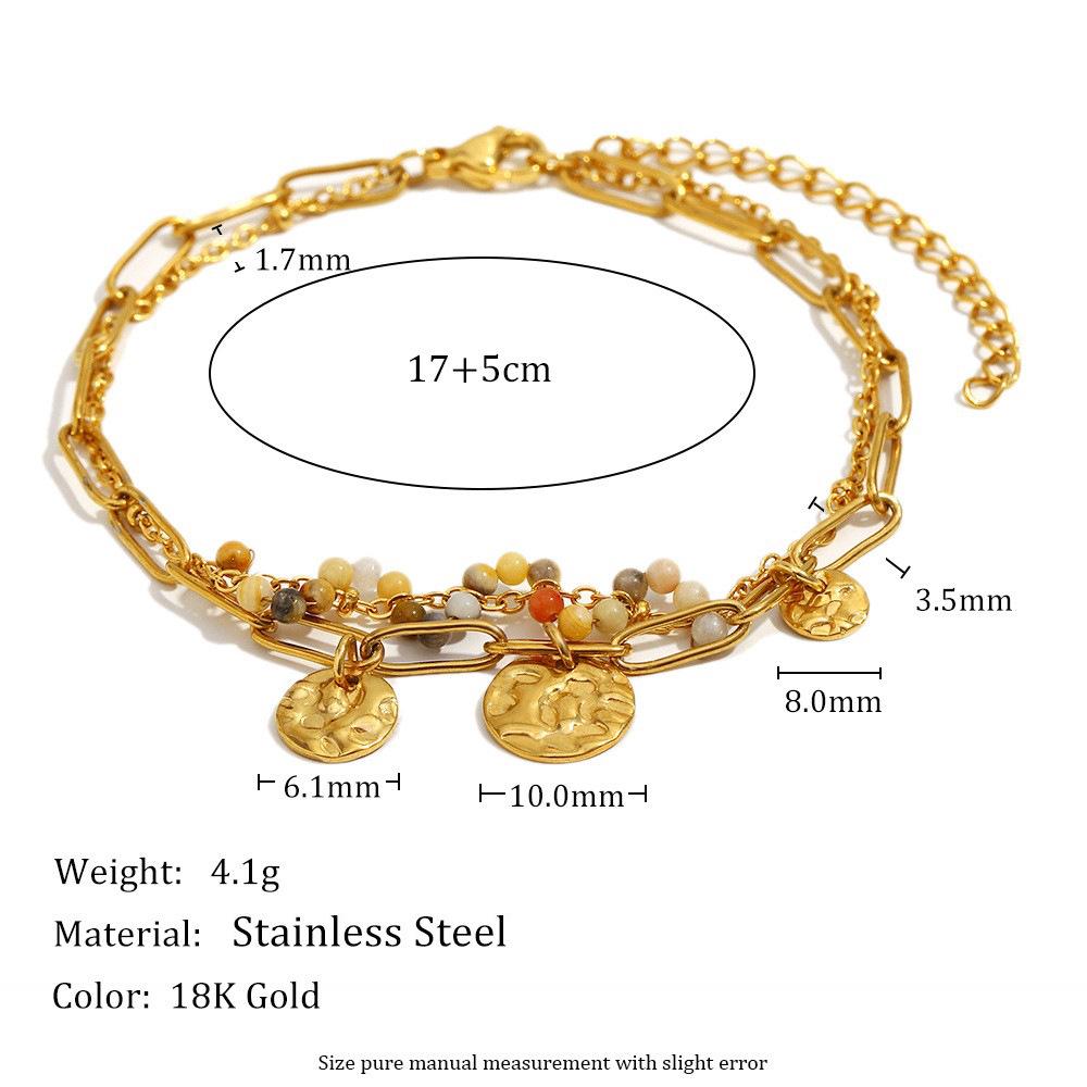 European & American Fashion Temperament 18K Gold-Plated Stainless Steel Fruit Beaded Personalized Women's Bracelet