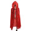 Halloween Cloak Long Hooded Cape with Blood Spider Web Print for Kids Adults Halloween Party Dress Up Accessory for Performance Cosplay Masquerade