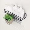 Simple Shelf Hanger with Steel Frame and No Perforation for Organizing Kitchen and Bathroom Supplies