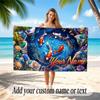 Koi Fish Theme Beach Towel Personalized Custom Name & Text Soft Quick Dry Beach Towel for Swimming Travel