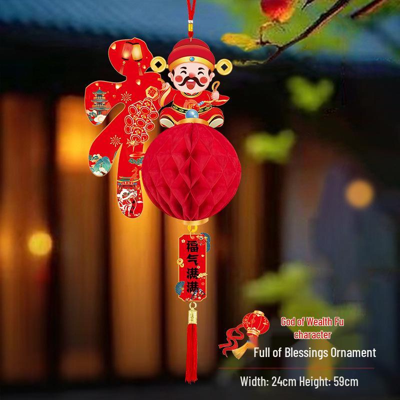 2026 Year of the Horse New Year Good Luck Red Lantern Hanging Ornaments