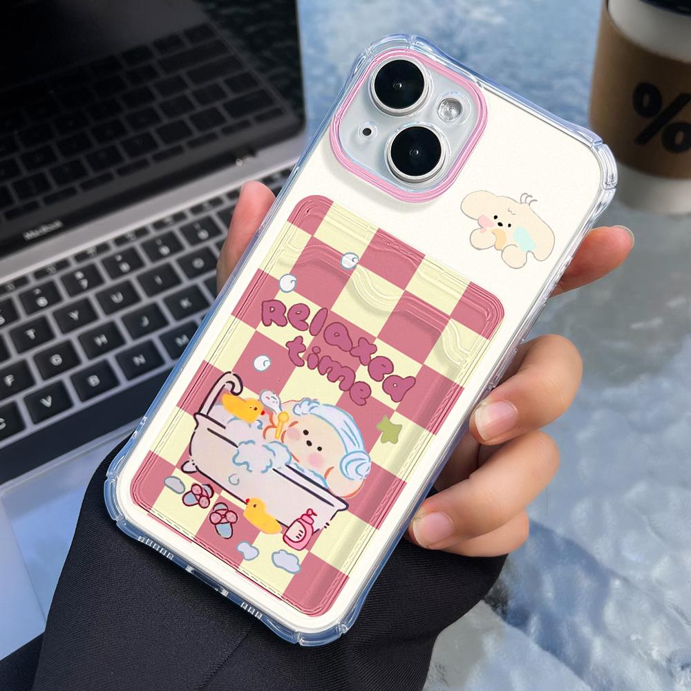 Card Phone Case for iPhone 11 13 XR 15 14 Pro Max iPhone 12 16 7 8 Plus XS Max Samsung S24 S23 A15 A55 A05 A54 Redmi 12 13C 13 9 Cartoon Protection