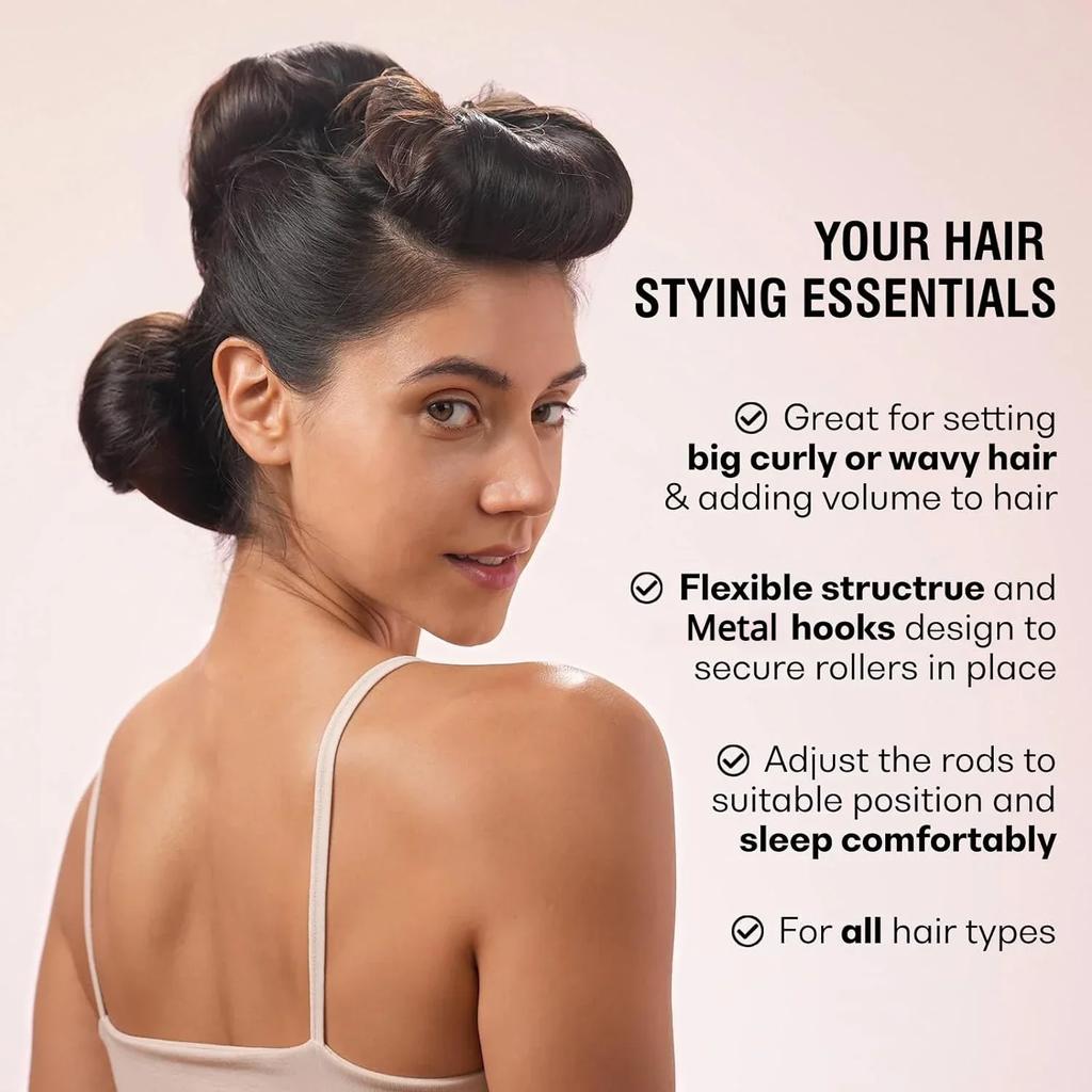 3pcs Heatless Hair Curler No Heat Hair Rollers Lazy  Curling Rod Headband Soft Curls Sleeping Flexi Rods with Hook Hair Styling Tools